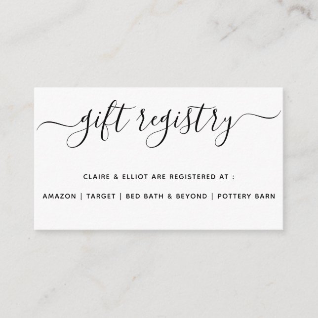 Gift registry card template (Front)