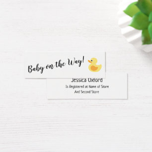 Gift Registry Details w/ Rubber Duck Handout Cards