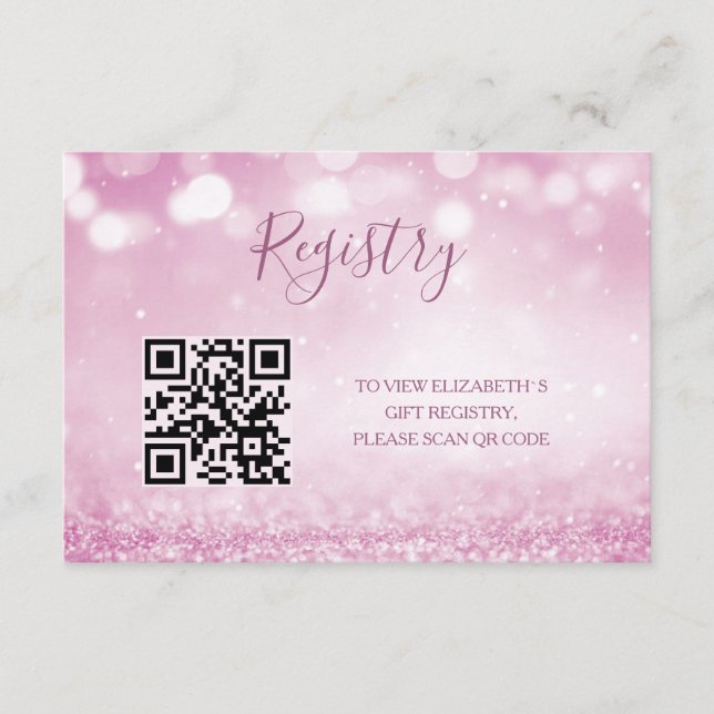 Gift Registry QR Code |  Baby Shower  Enclosure Card (Front)