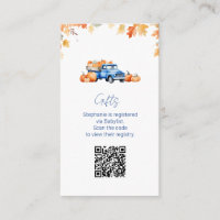 Gift Registry QR Code Blue Truck Little Pumpkin