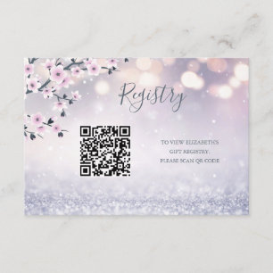 Gift Registry QR Code   Swan Princess Baby Shower Enclosure Card