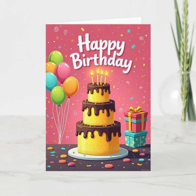 Gift Stack Birthday Card (Front)