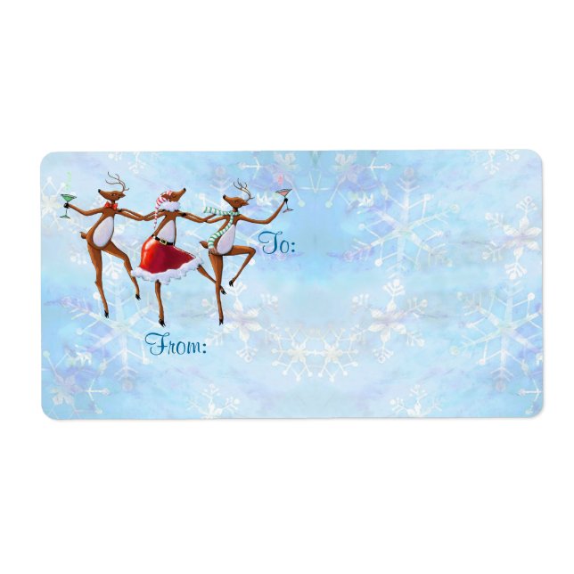 GIFT TAG DANCING REINDEER by SHARON SHARPE (Front)