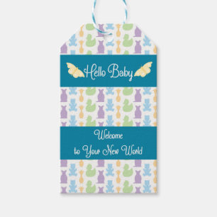 Gift Tag for New Baby with Butterflies