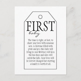 Gift Tag for Wine Bottle - First Baby Postcard