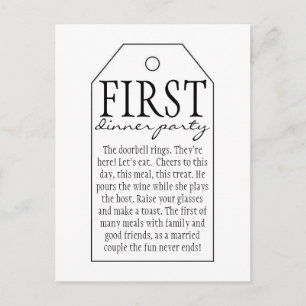 Gift Tag for Wine Bottle - First Dinner Party Postcard