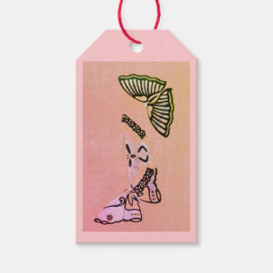 Gift Tag JAPANESE BUTTERFLIES IN PINK