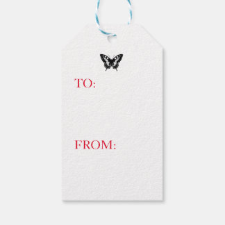 Gift Tag JAPANESE BUTTERFLIES TWILIGHT BLUE