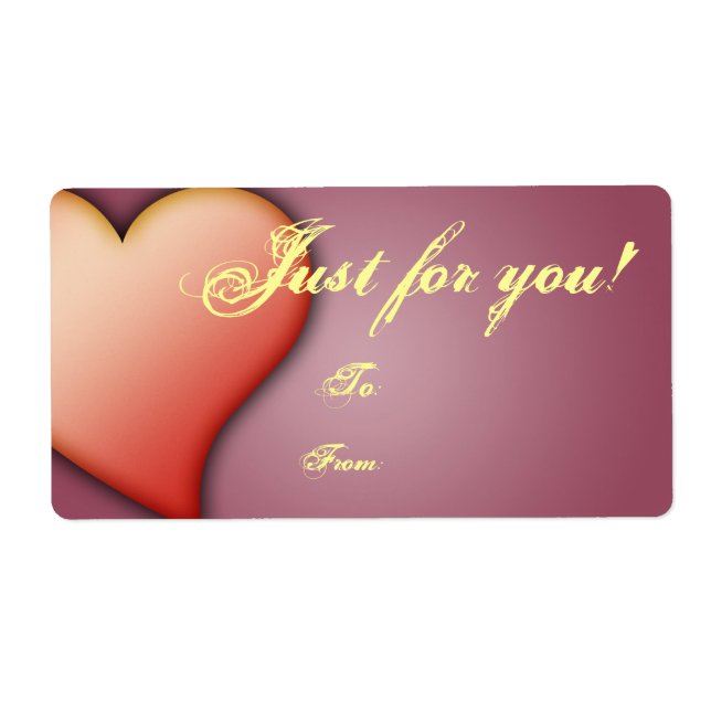 Gift Tag Label Template To/From Customizable (Front)