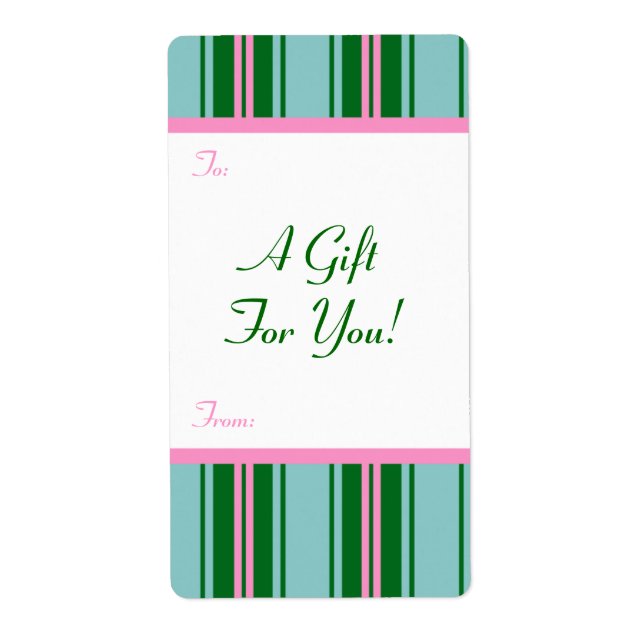 Gift Tag Label Template To/From Customizable (Front)