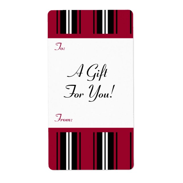 Gift Tag Label Template To/From Customizable (Front)