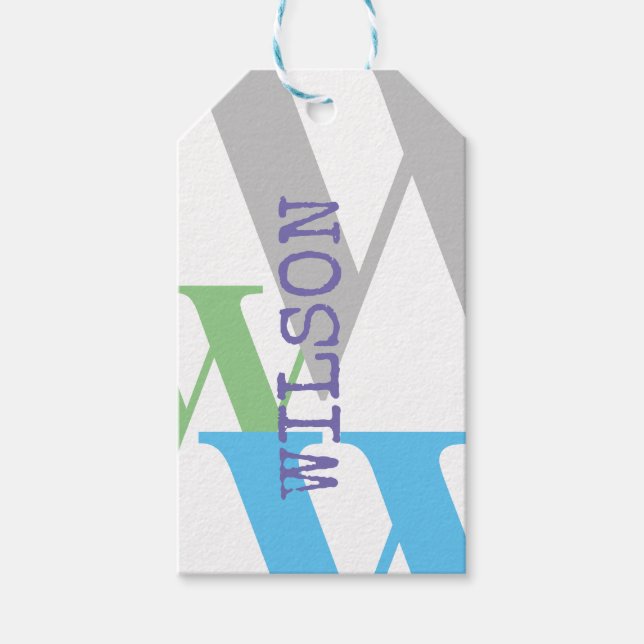 Gift Tag monogram name word edit  (Front)