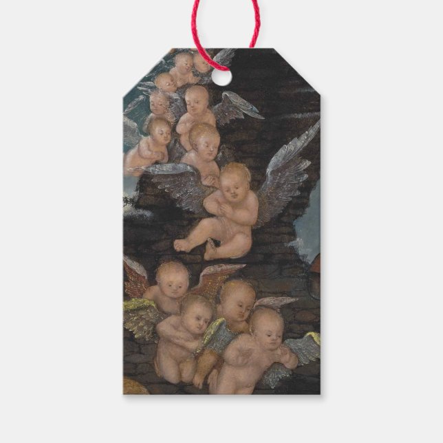 Gift Tag NATIVITY PAINTING ANGELS (Front)