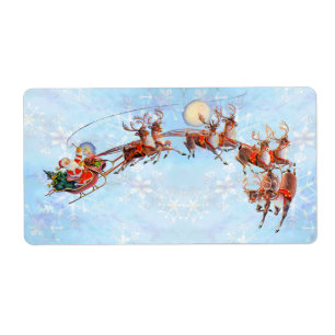 GIFT TAG SANTA SLEIGH by SHARON SHARPE