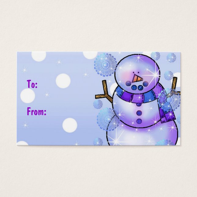 Gift Tag-Snowman Joyeux Fêtes Noël (Devant)