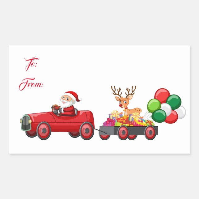 Gift Tag Stickers Santa (Front)