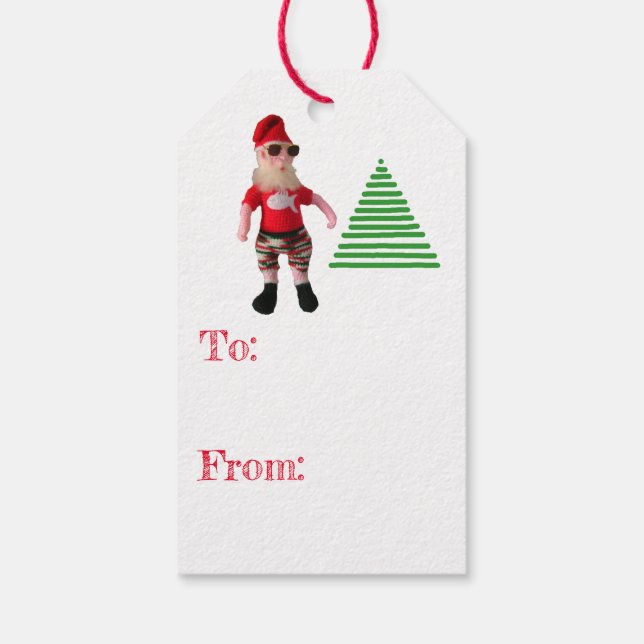 Gift Tag - Surf Santa and Tree (Back)