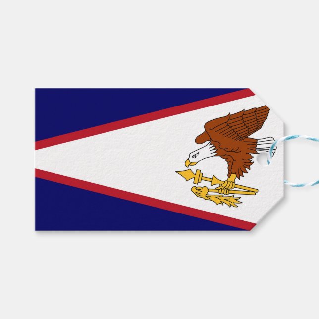 Gift Tag with Flag of American Samoa, USA (Front (Horizontal))