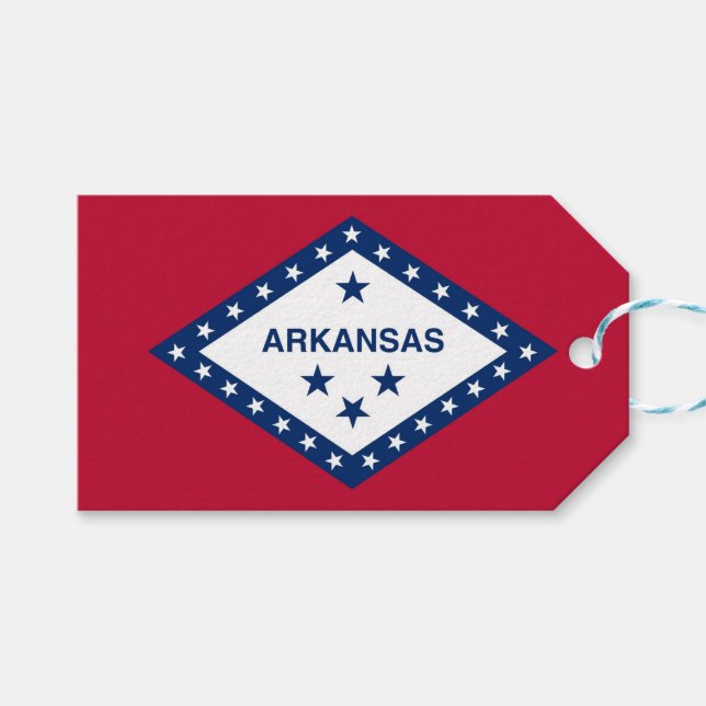 Gift Tag with Flag of Arkansas State, USA (Front (Horizontal))