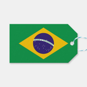 Gift Tag with Flag of Brazil