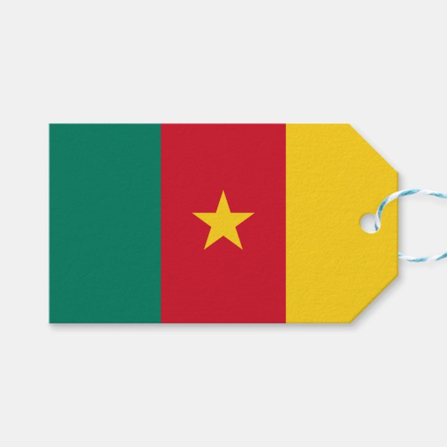 Gift Tag with Flag of Cameroon (Front (Horizontal))