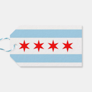 Gift Tag with Flag of Chicago City, USA