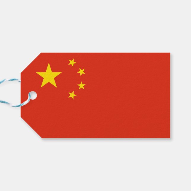 Gift Tag with Flag of China (Back Horizontal)