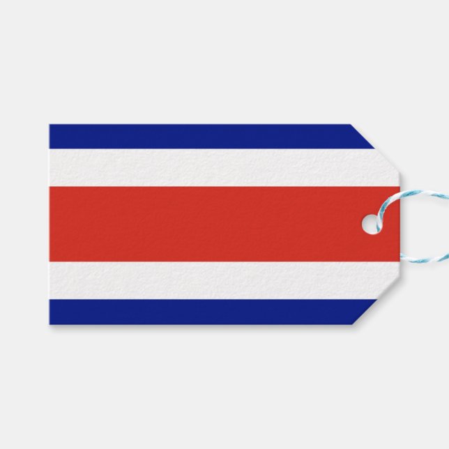 Gift Tag with Flag of Costa Rica (Front (Horizontal))