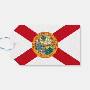 Gift Tag with Flag of Florida State, USA