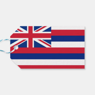 Gift Tag with Flag of Hawaii State, USA