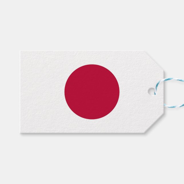 Gift Tag with Flag of Japan (Front (Horizontal))