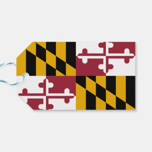 Gift Tag with Flag of Maryland State, USA