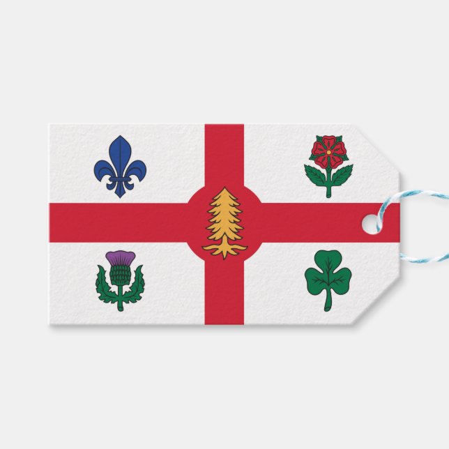 Gift Tag with Flag of Montreal, Canada (Front (Horizontal))