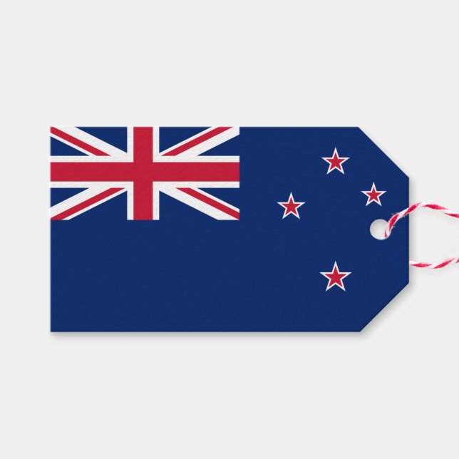 Gift Tag with Flag of New Zealand (Front (Horizontal))