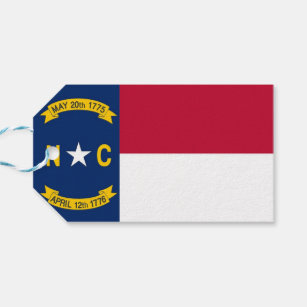 Gift Tag with Flag of North Carolina State, USA