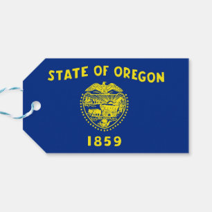 Gift Tag with Flag of Oregon State, USA