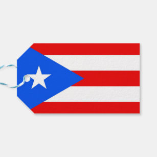 Gift Tag with Flag of Puerto Rico, USA