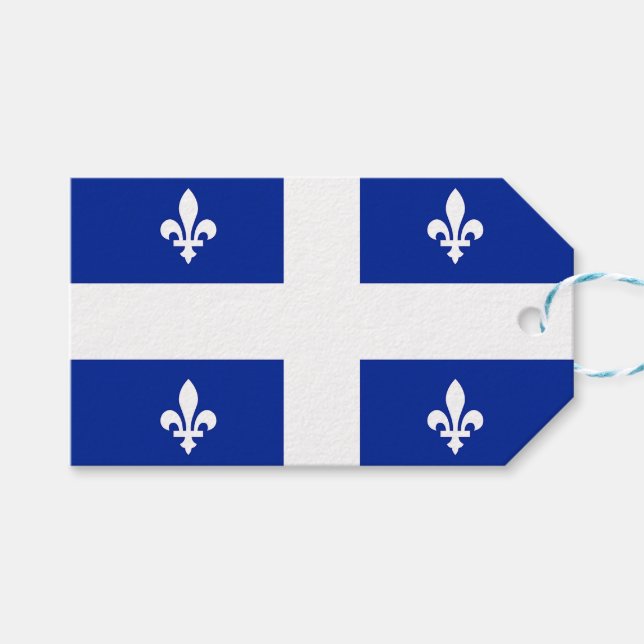 Gift Tag with Flag of Quebec, Canada (Front (Horizontal))