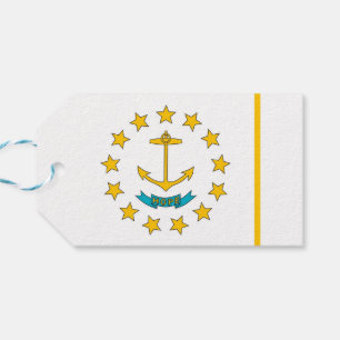 Gift Tag with Flag of Rhode Island, USA