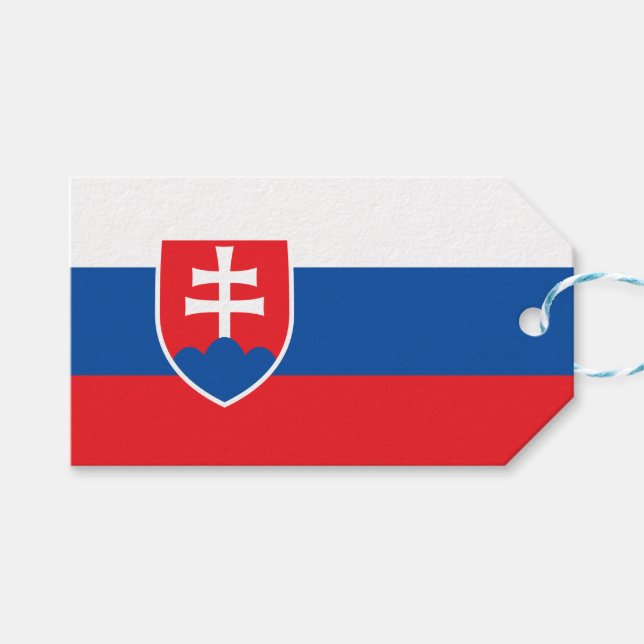Gift Tag with Flag of Slovakia (Front (Horizontal))
