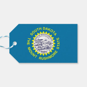 Gift Tag with Flag of South Dakota State, USA