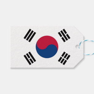 Gift Tag with Flag of South Korea