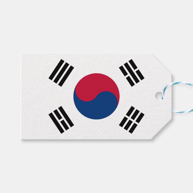Gift Tag with Flag of South Korea (Front (Horizontal))