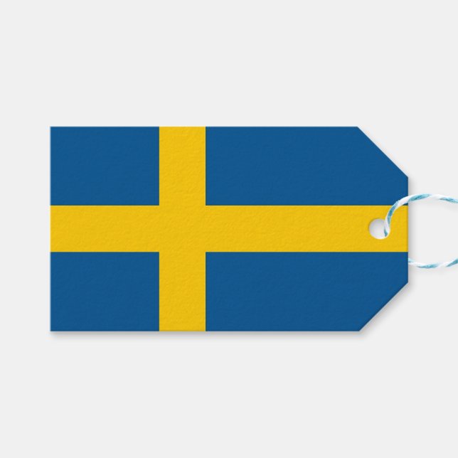 Gift Tag with Flag of Sweden (Front (Horizontal))