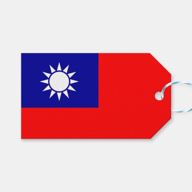 Gift Tag with Flag of Taiwan (Front (Horizontal))