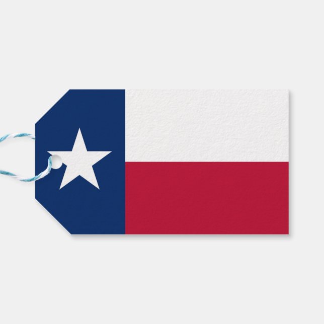 Gift Tag with Flag of Texas State, USA (Back Horizontal)