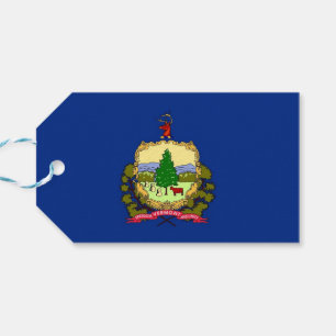 Gift Tag with Flag of Vermont State, USA