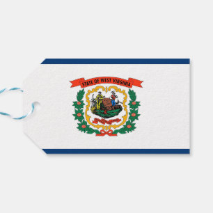 Gift Tag with Flag of West Virginia State, USA