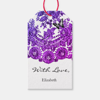 GIFT TAG WITH LOVE ANTIQUE LACE CUSTOM NAME