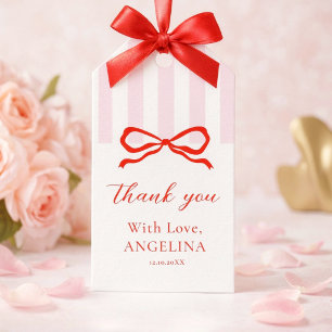  Gift Tags Baby's first birthday with soft pink.